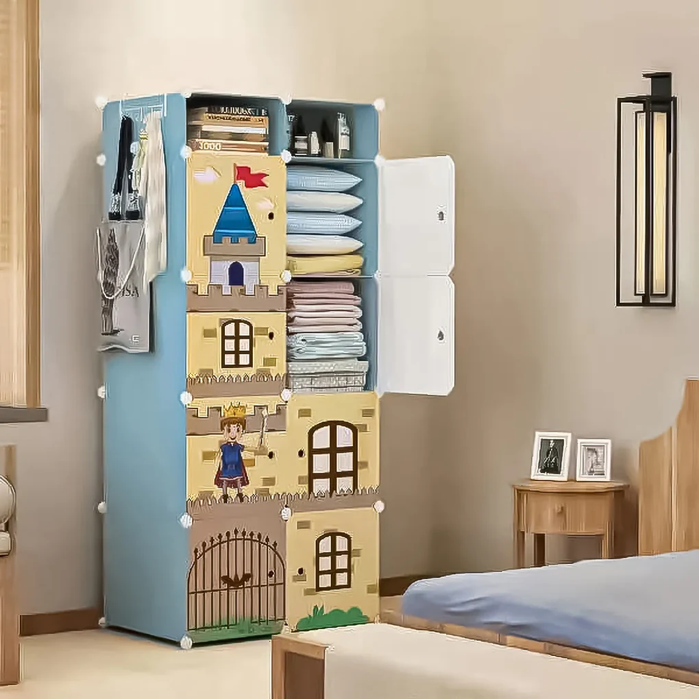 Dulap Modular Copii, 10 Compartimente, D4116, Blue