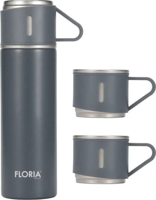 Termos Zilan ZLN0745 din inox, capacitate 500ml, 3 capace care pot fi folosite pe post de cana