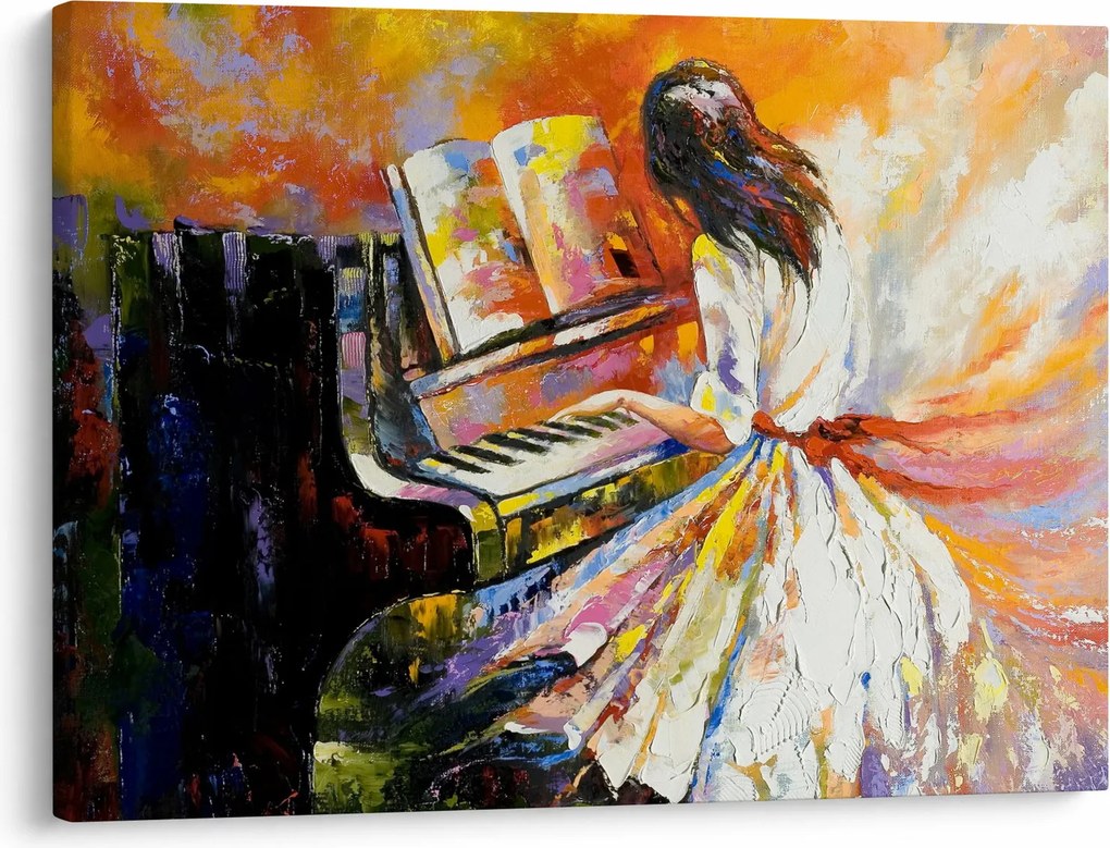 Tablou - Femeia cântând la pian (70x50 cm)