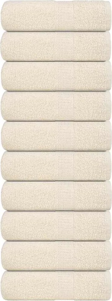 vidaXL Prosoape de oaspeți, FROGN, 10 buc., crem, 30x50 cm, 360 g/m²