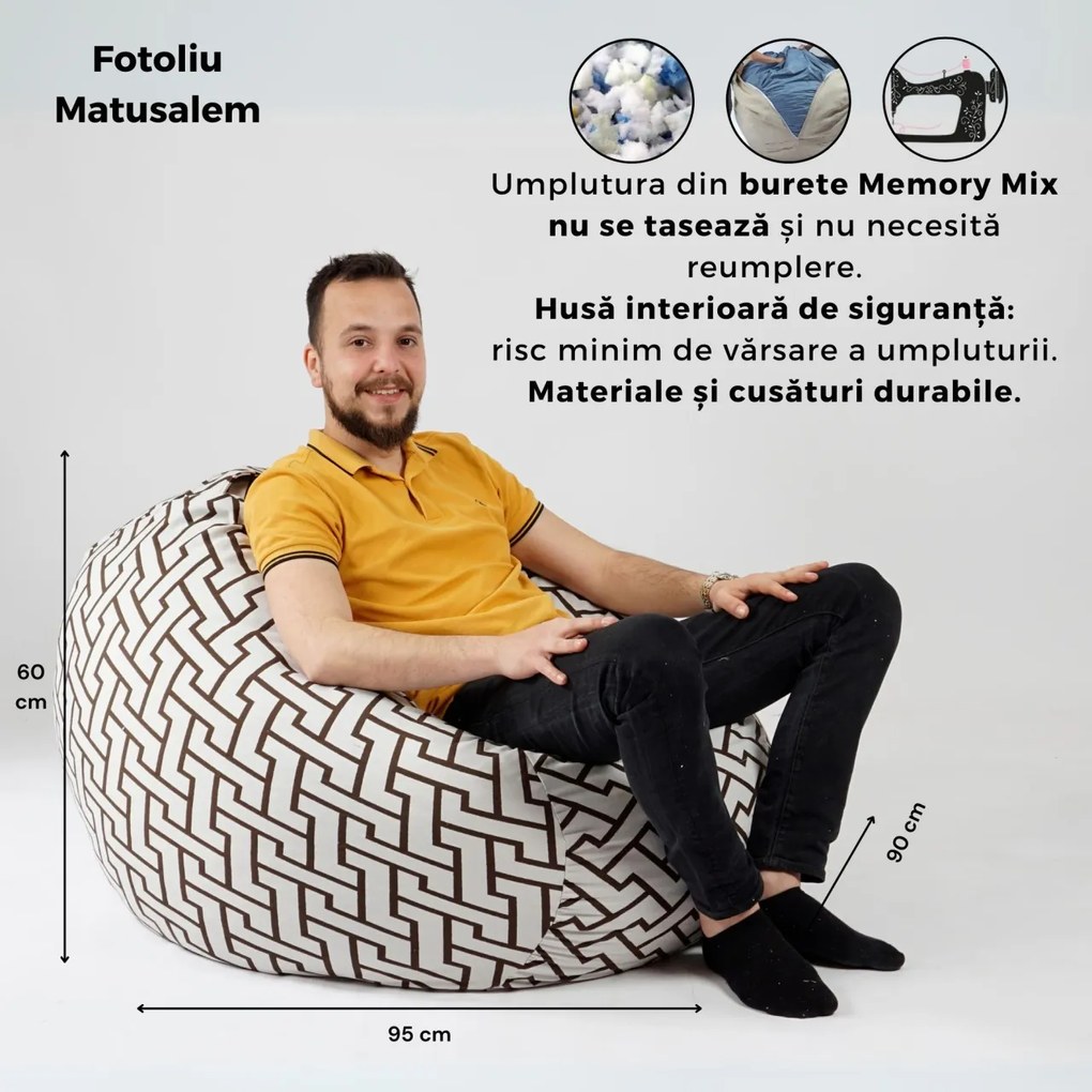 Set Fotoliu Matusalem cu Perna, Material Textil - Mecca