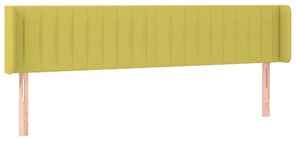 Tablie de pat cu aripioare verde 163x16x78 88 cm catifea 1, Verde, 163 x 16 x 78 88 cm