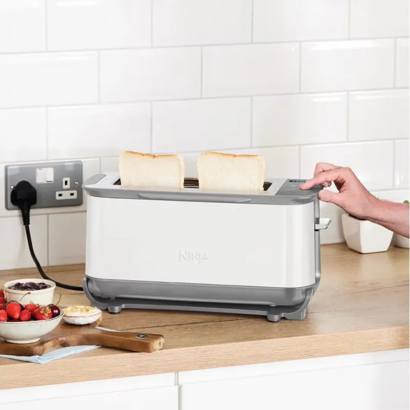 Prajitor de paine 3in1 Ninja ST200EUWH, 2400W, 7 programe, Control temperatură, Grill, Dezghetare, Reincalzire, Functionare orizontala, Alb