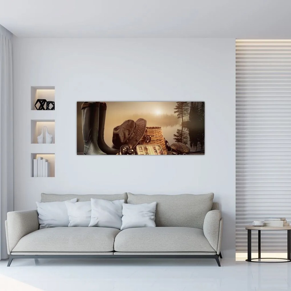 Tablou - Natura moartă, pescuit (120x50 cm)