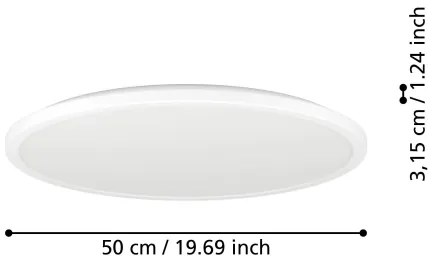 Plafonieră LED dimabilă de exterior Eglo 901459 ROVITO-R 16,8W/230V d. 50 cm IP44 alb + telecomandă