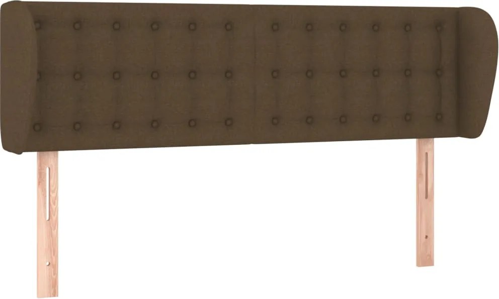 vidaXL Tăblie de pat cu aripioare maro închis 147x23x78/88 cm textil