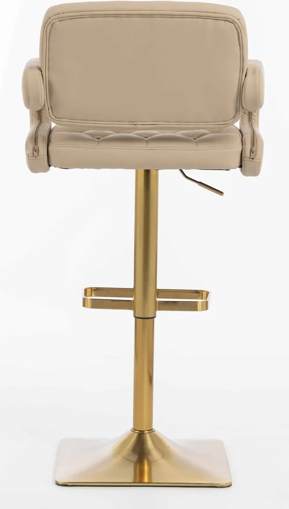 HR8403KW Scaun Crem Piele Ecologica Premium Soft cu Bază Aurie