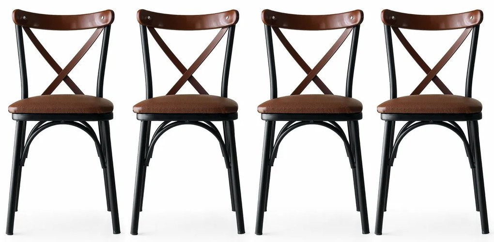 Set de scaune de sufragerie Ekol Brown, 4 buc.