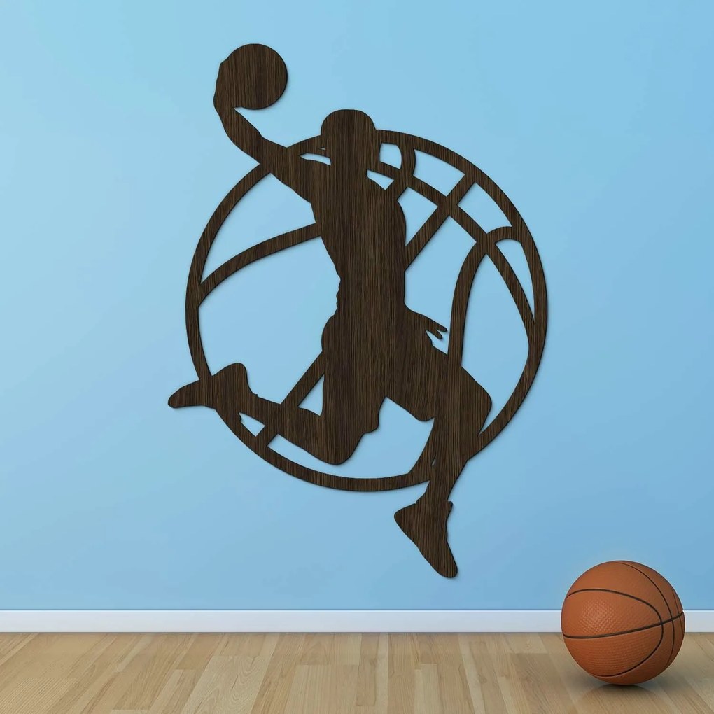 DUBLEZ | Cadou pentru jucător de baschet - Autocolant din lemn