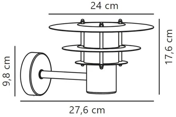 Aplică de exterior Nordlux BASTIA 1xE14/12W/230V IP54 crom mat