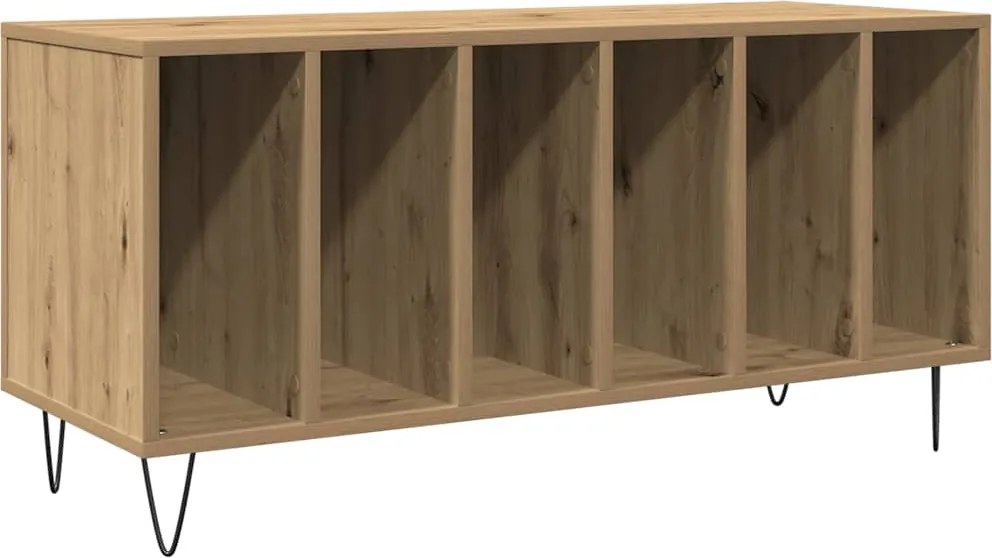 vidaXL Dulap pentru discuri de vinil stejar artizanal 100 x 38 x 48 cm