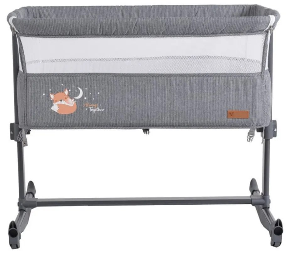 Patut copii transformabil in balansoar bebe NOVOKIDS™ Babies , Design modern, Co-Sleeper , Dimensiuni 90X55X80 cm, 5 trepte de inaltime, Saltea