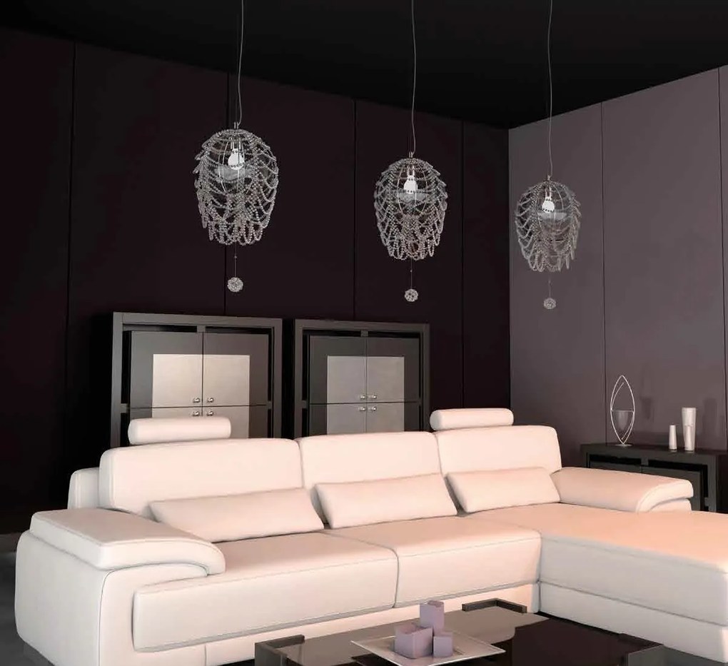 Lustra moderna Vision, eleganta, design LUX acoperita cu cristale ROSÉE BELL