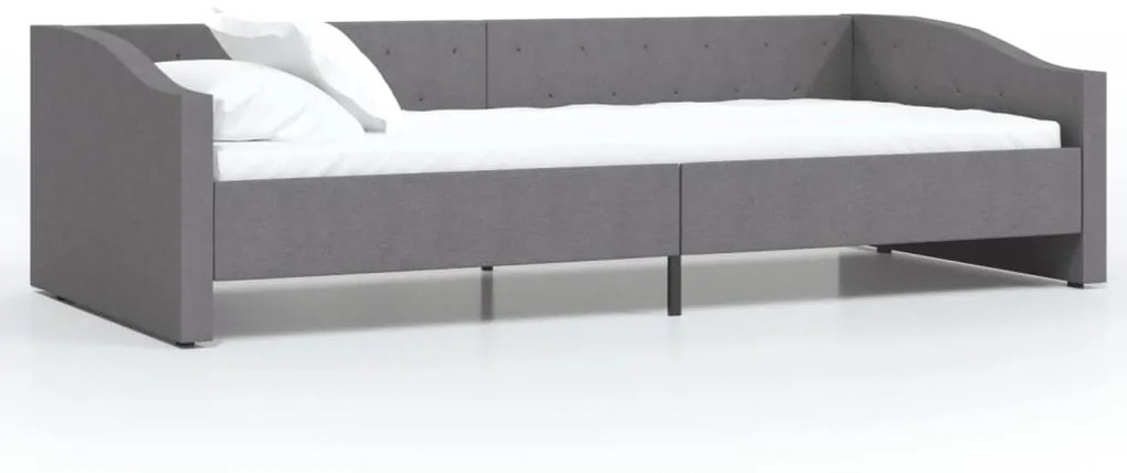 337224 vidaXL Pat de zi, gri deschis, 90x200 cm, textil, USB