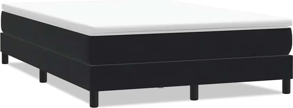 vidaXL Pat cu arcuri fără saltea negru 160x210 cm catifea