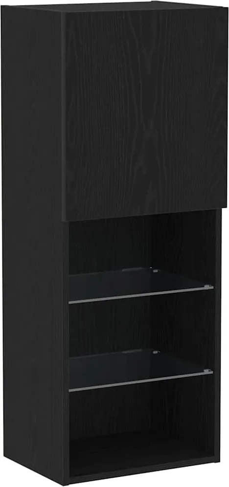 vidaXL Set comodă TV Stejar Negru 40,5 x 30 x 102 cm Lemn compozit