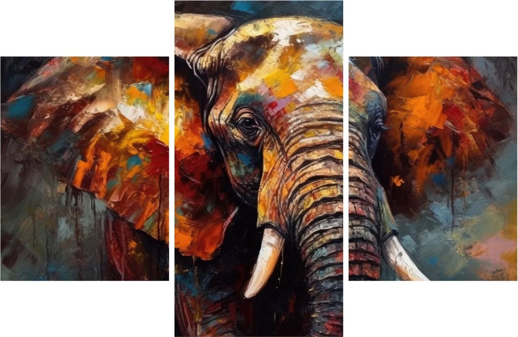 Tablou - Pictura unui elefant (90x60 cm)