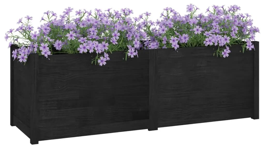 Jardiniera de gradina, negru, 150x50x50 cm, lemn masiv de pin 1, Negru
