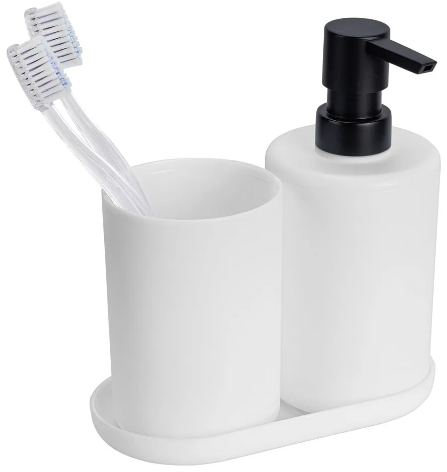 Set de accesorii de baie alb din plastic Fano – Allstar