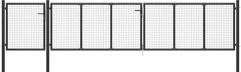 vidaXL Poartă de grădină, antracit, 500 x 100 cm, oțel