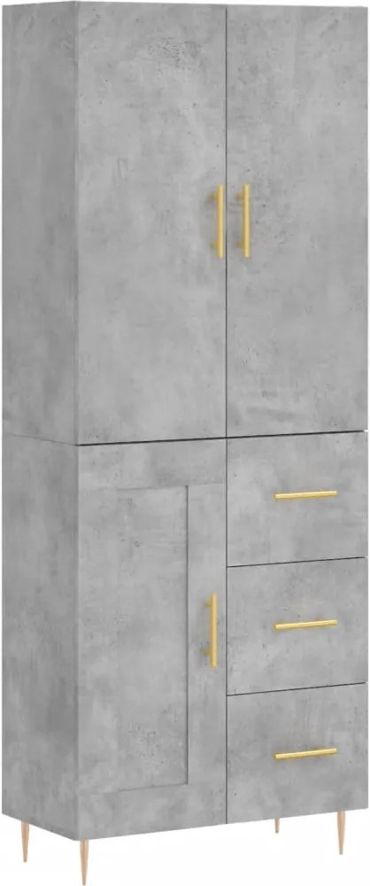 vidaXL Dulap înalt, gri beton, 69,5x34x180, lemn compozit