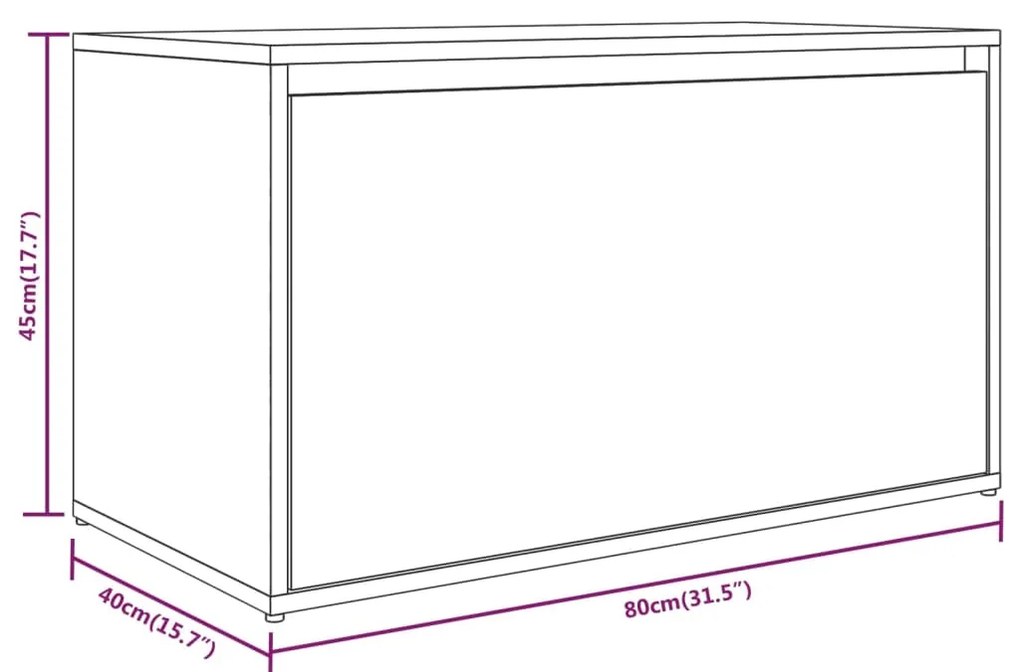 Banca de hol, stejar fumuriu, 80x40x45 cm, lemn prelucrat Stejar afumat