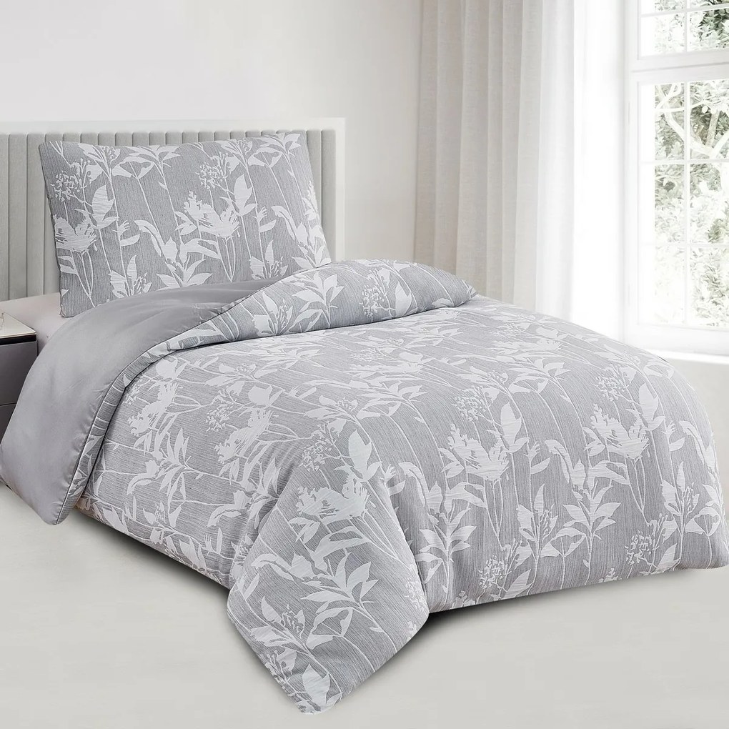 Lenjerie de pat din jacard Alabama gri, 140 x 200cm, 70 x 90 cm