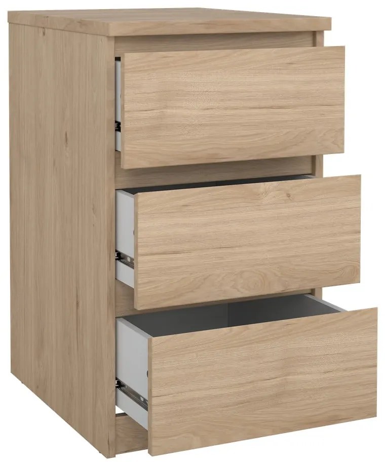 Comodă în culoare naturală cu aspect de lemn de stejar 40x70x50 cm Naia – Tvilum