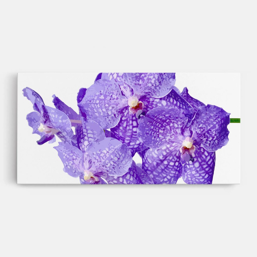 Tablou Canvas, 80x160cm, Dormitor si Living, Flori, Orhidee, Purple White Orchid