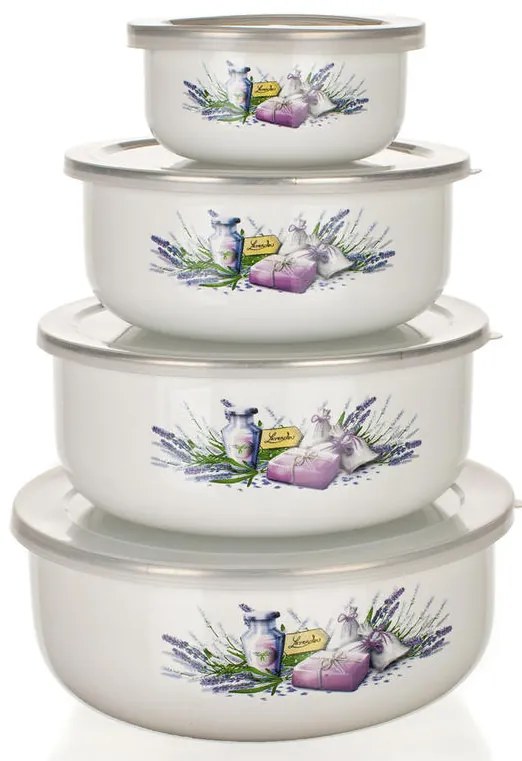 Oale emailate cu capac Lavender, BANQUET