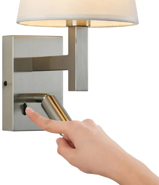 Lampă LED de perete Brilagi DAYA 1xE14/40W/230V + LED/3W alb/crom mat