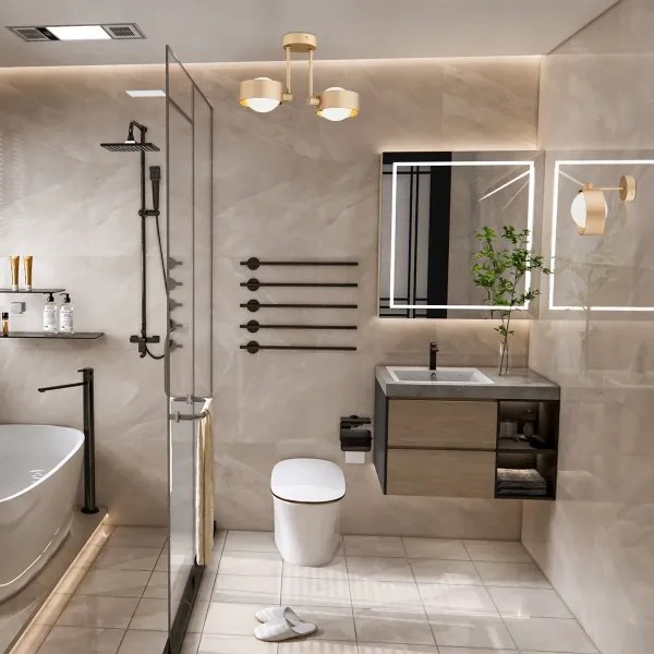 Lustră pe tijă pentru baie Argon 7215 MASSIMO PLUS 2xG9/6W/230V IP44 auriu