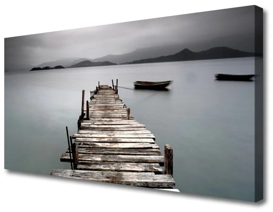 Tablou pe panza canvas Podul Sea Arhitectura Gray