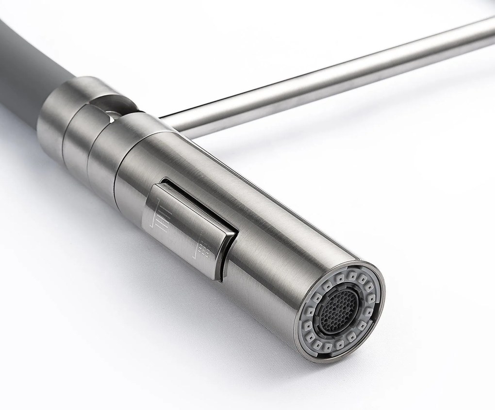 Baterie bucătărie cu duș extractabil - 286 oțel inoxidabil Satinat P14A