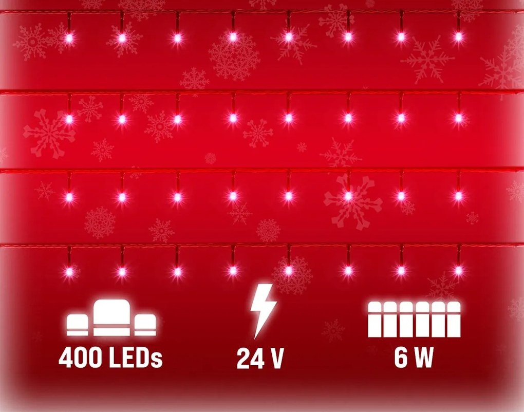 Șir luminos de Crăciun SIMPLE, 40m, alb rece Monzana