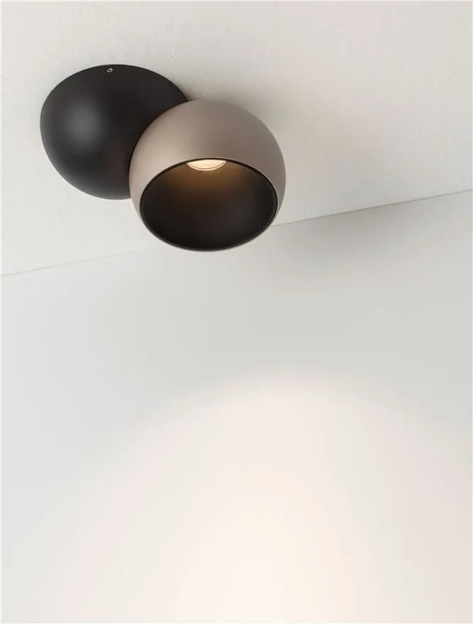 Spot LED aplicat aluminiu LUSA negru/champagne