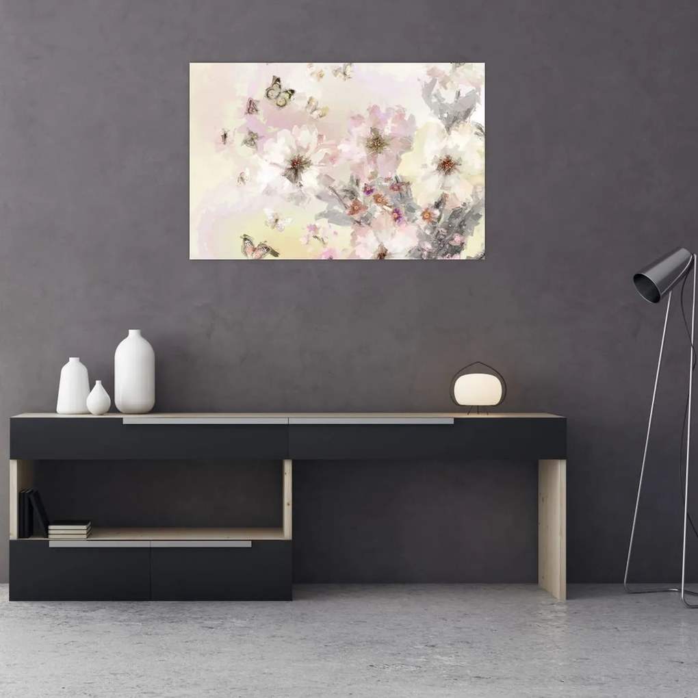 Tablou - Flori,pictură (90x60 cm)