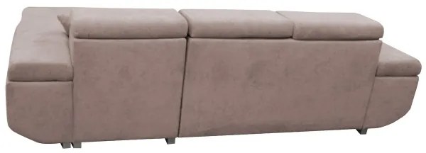 Colțar extensibil CASTELO în formă de L, cu spațiu de depozitare, cu șezlong pe partea dreaptă, bej