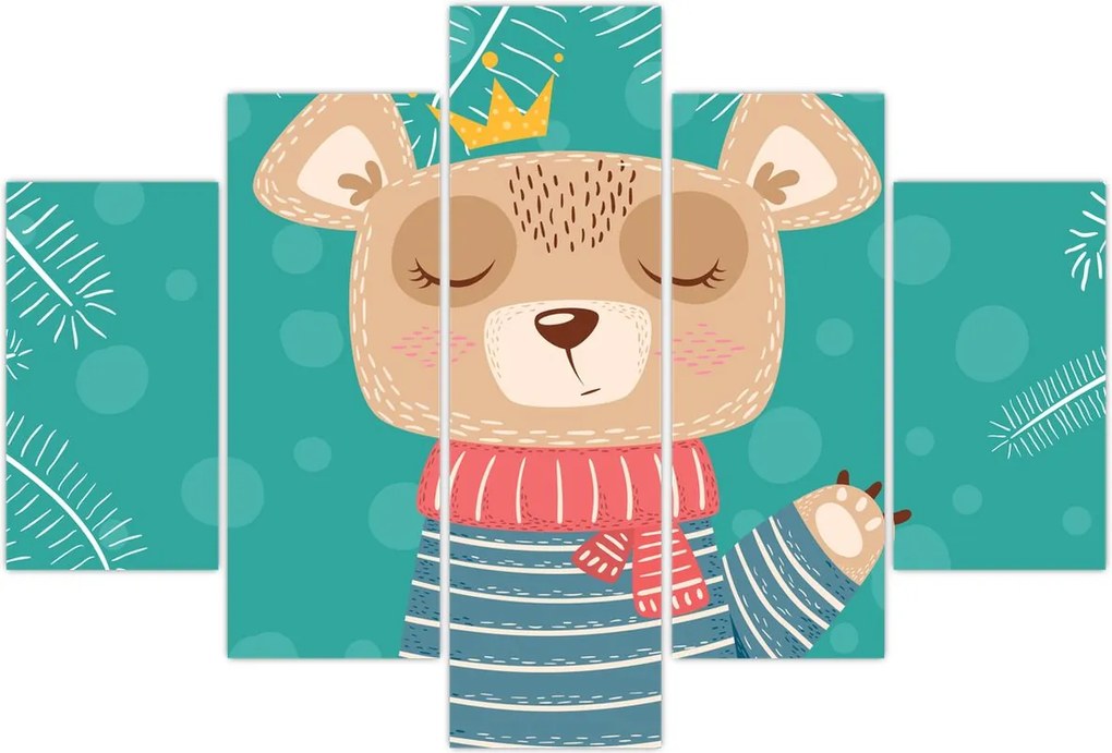 Tablou - Ursulețul fluturând labuța (150x105 cm)