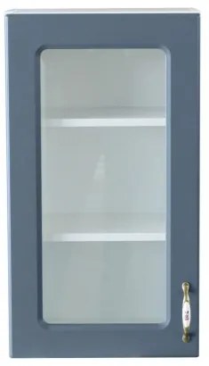 Corp superior 40 vitrina cu 1 usa Zebra MDF albastru drept