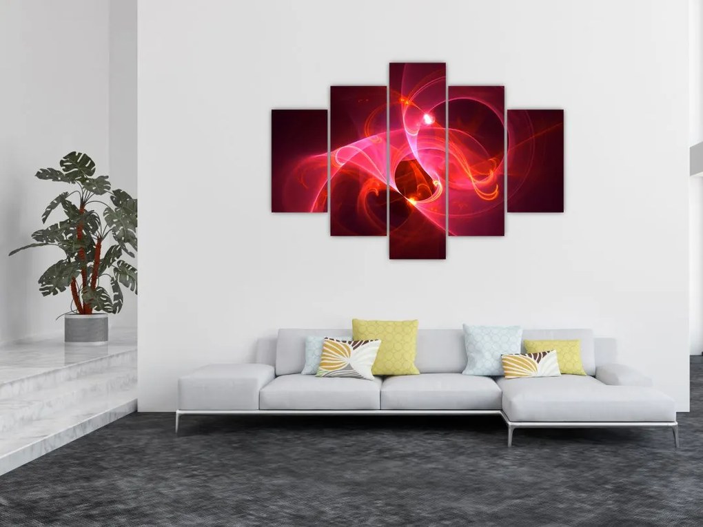 Tabloul modern cu abstacție roz (150x105 cm)