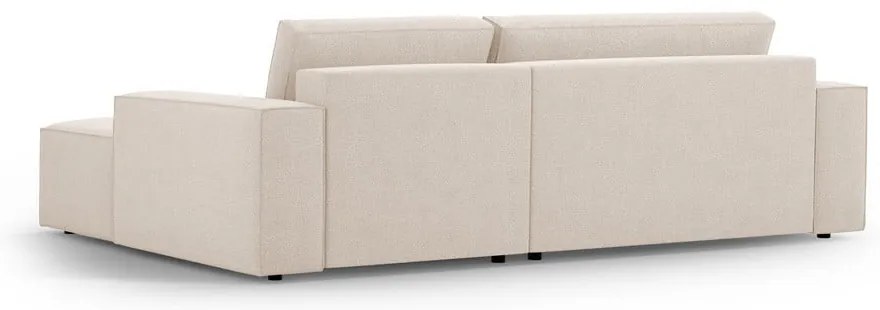 Colțar bej extensibil cu tapițerie din țesătură bouclé (cu colț pe partea dreaptă) Jodie – Micadoni Home