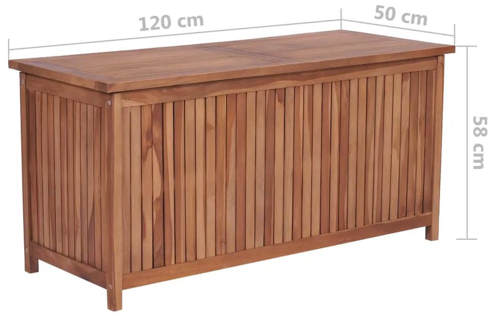 Lada de depozitare gradina, 120 x 50 x 58 cm, lemn masiv de tec 120 x 50 x 58 cm