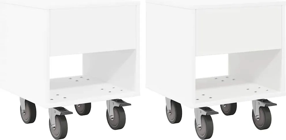 vidaXL Noptieră 2 pcs Alb 40,5 x 40 x 48 cm Lemn compozit