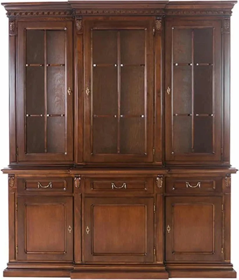 Vitrină lemn masiv Bernhard, 188 × 58 × 226 cm