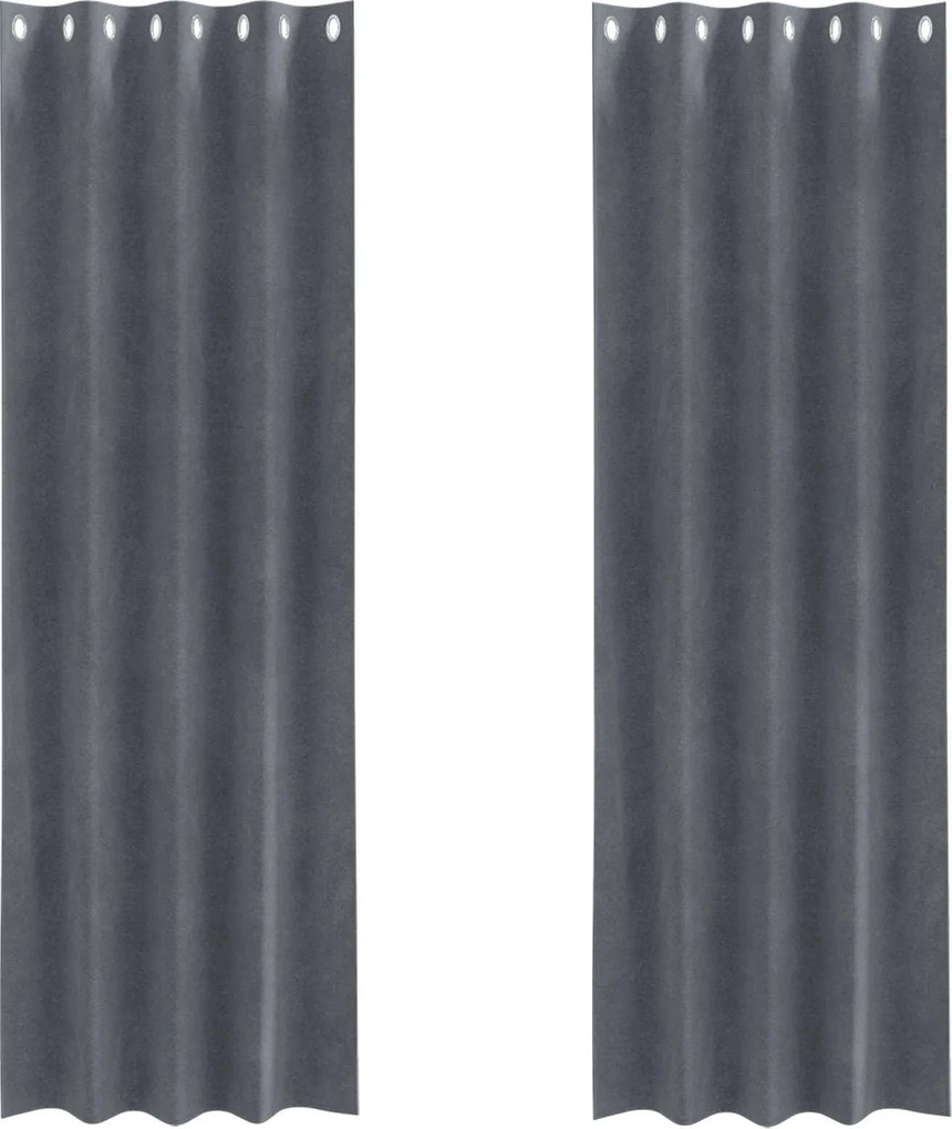 vidaXL Perdele opace 2 pcs Gri deschis 140 x 225 cm Catifea