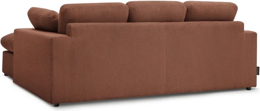 Colțar portocaliu cu tapițerie din catifea reiată Belair – Bobochic Paris