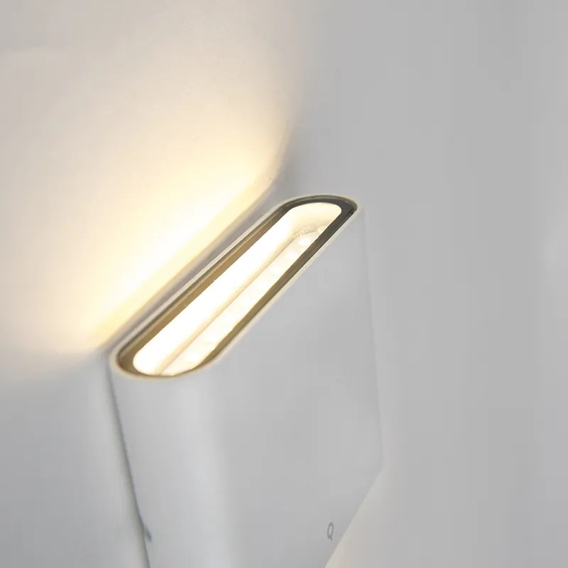 Lampă de perete modernă de exterior albă 11,5 cm, inclusiv LED - Batt