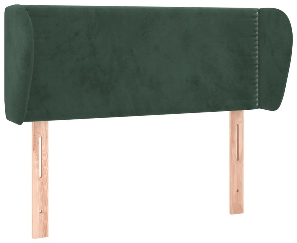 3117043 vidaXL Tăblie de pat cu aripioare verde închis 93x23x78/88 cm catifea