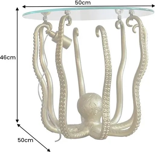 Masuta de cafea cu iluminat OCTOPUS 50cm